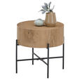 BEISTELLTISCH 45/45/45 cm Schwarz, Eichefarben rund  - Eichefarben/Schwarz, Design, Holzwerkstoff/Metall (45/45/45cm) - Xora