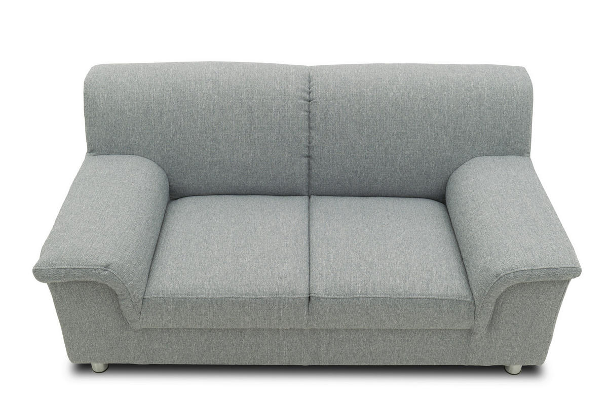 2-SITZER-SOFA in Webstoff Silberfarben  - Chromfarben/Silberfarben, KONVENTIONELL, Textil/Metall (145/72/80cm) - MID.YOU