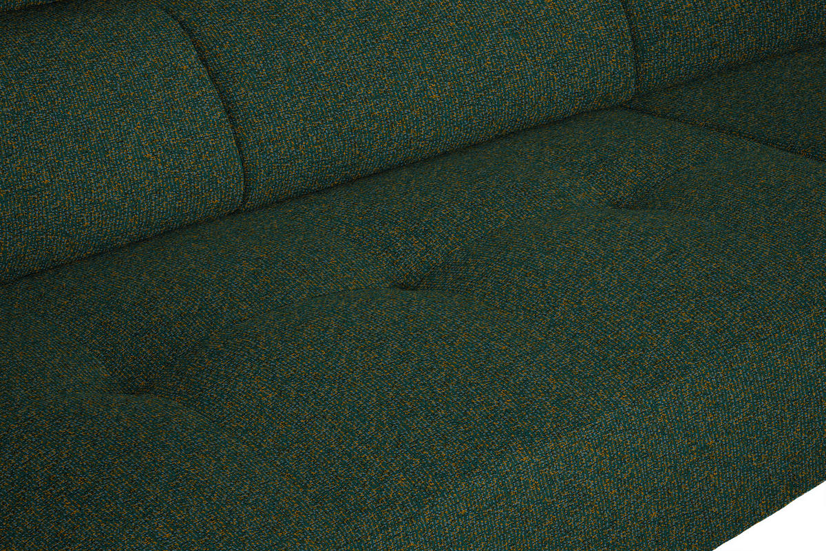 ECKSOFA in Struktur Grün  280/205 cm  - Schwarz/Grün, Design, Textil/Metall (280/205cm) - Xora