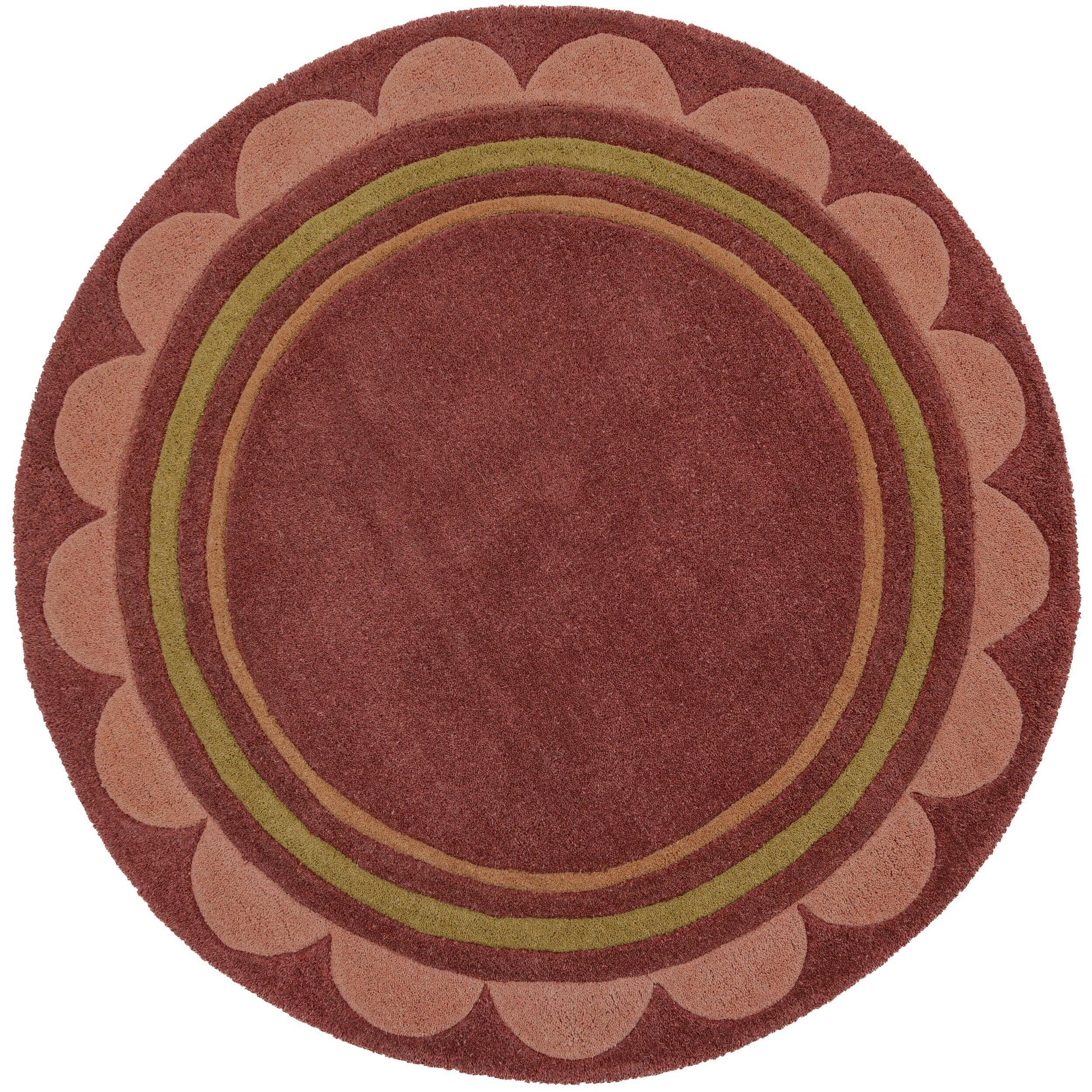 WOLLTEPPICH 120/120 cm Lois Dunkelrot  - Dunkelrot, Basics, Textil (120/120cm) - Flair Rugs