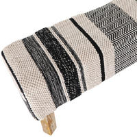 DLHÁ TABURETKA, textil, 140/47/33 cm - čierna/prírodná farba, Lifestyle, drevo/textil (140/47/33cm) - Landscape