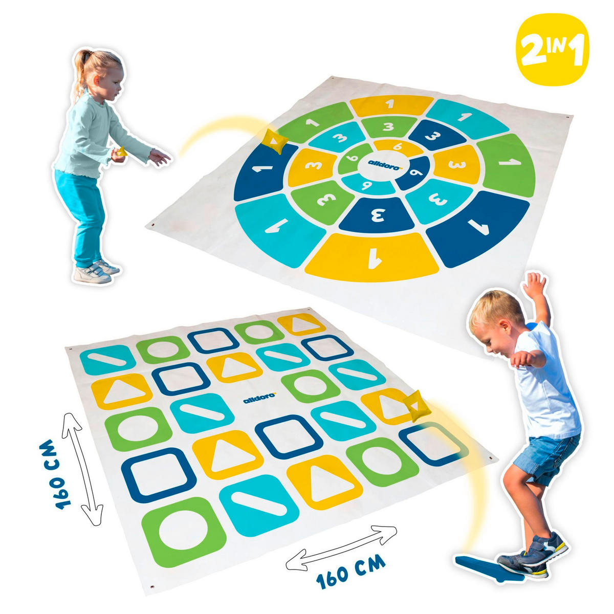 OUTDOORSPIEL XXL Kick & Darts  - Multicolor, Basics, Kunststoff/Textil (160/160cm) - alldoro