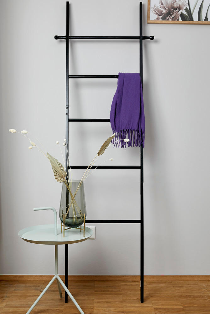 ŽEBŘÍK NA RUČNÍKY - černá, Basics, dřevo (43/170/33cm) - Wenko
