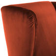 OHRENSESSEL Samt Rostfarben  - Rostfarben/Schwarz, Design, Holz/Textil (72/105/85cm) - Carryhome