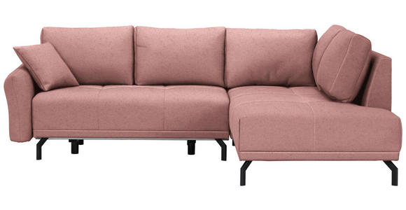 ECKSOFA in Samt Altrosa  - Schwarz/Altrosa, Design, Textil/Metall (250/191cm) - Carryhome