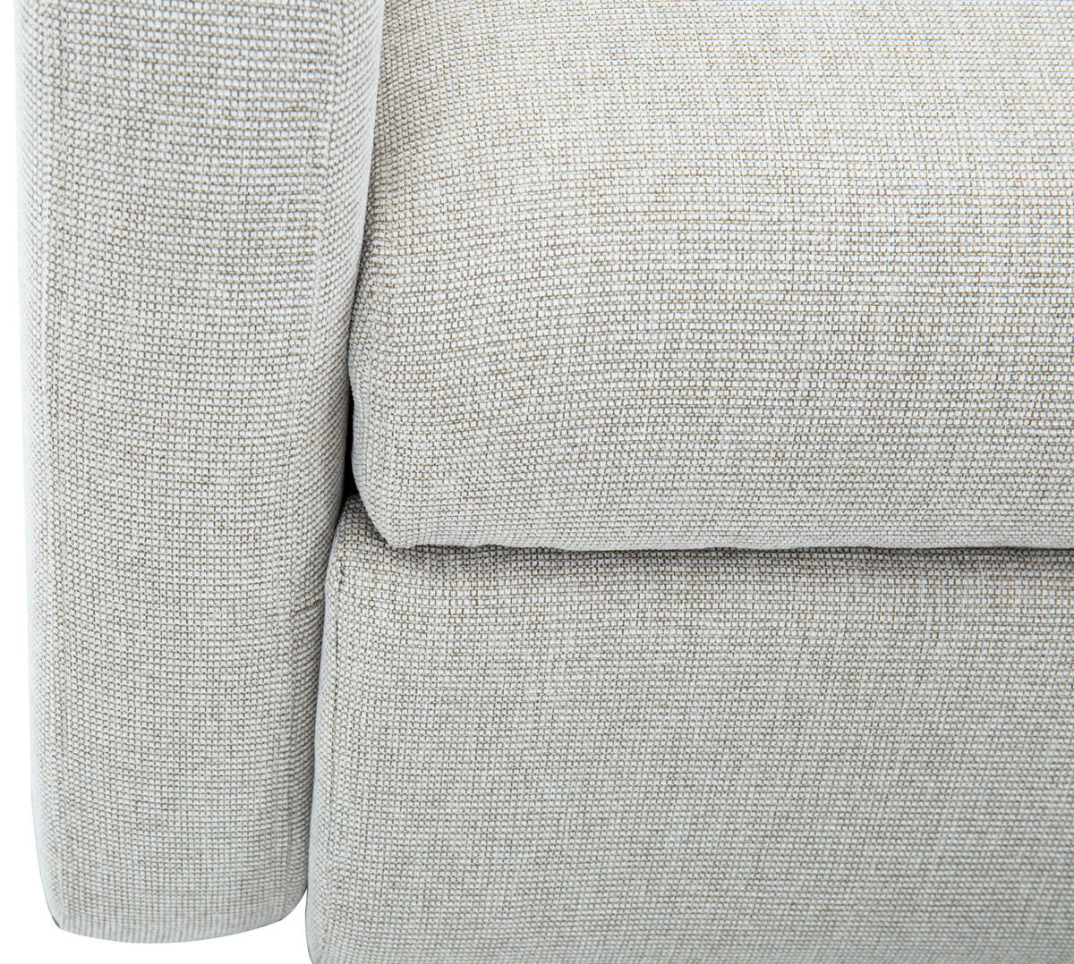 ECKSOFA Leinenoptik Beige  - Beige/Schwarz, Design, Kunststoff/Textil (152,5/225,5cm) - Livetastic