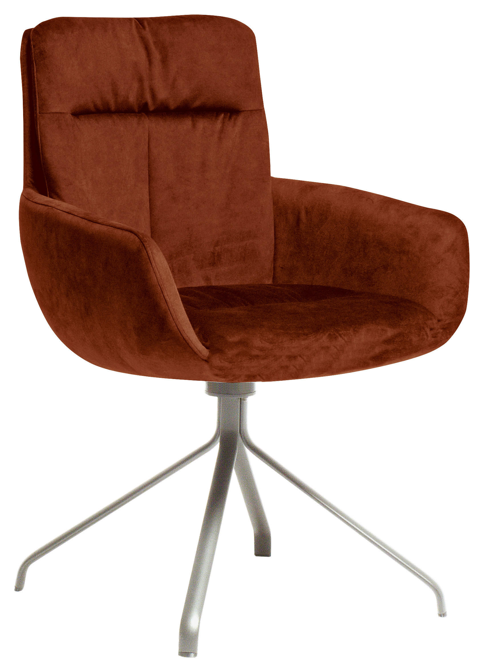 ARMLEHNSTUHL  in Edelstahl Velours  - Edelstahlfarben/Kupferfarben, Design, Textil/Metall (61/90/64cm) - Venjakob