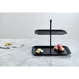 ETAGERE 2-stöckig - Schwarz, Design, Holz/Metall (30,3/20,3/25,5cm) - Novel