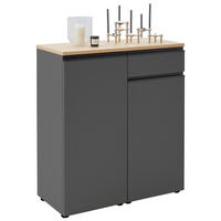 KOMMODE , 90/102/41 cm, 1 Schublade(n)  - Eichefarben/Schwarz, Design, Holz/Holzwerkstoff (90/102/41cm) - Dieter Knoll