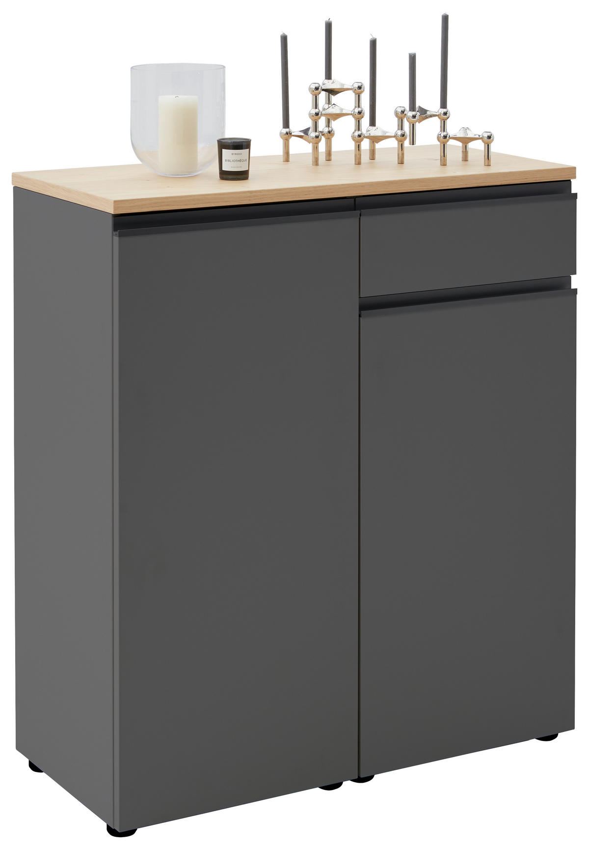 KOMMODE , 90/102/41 cm, 1 Schublade(n)  - Eichefarben/Schwarz, Design, Holz/Holzwerkstoff (90/102/41cm) - Dieter Knoll