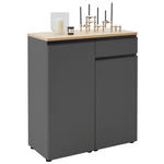 KOMMODE , 90/102/41 cm, 1 Schublade(n)  - Eichefarben/Schwarz, Design, Holz/Holzwerkstoff (90/102/41cm) - Dieter Knoll