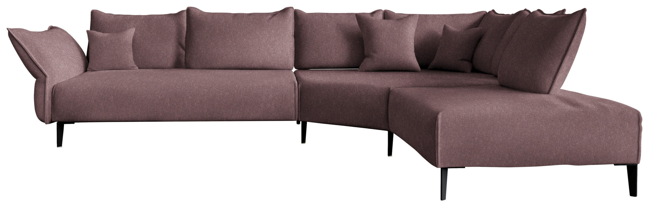 ECKSOFA  in Chenille, Flachgewebe Beere  340/272 cm  - Beere/Schwarz, MODERN, Textil/Metall (340/272cm) - W.Schillig