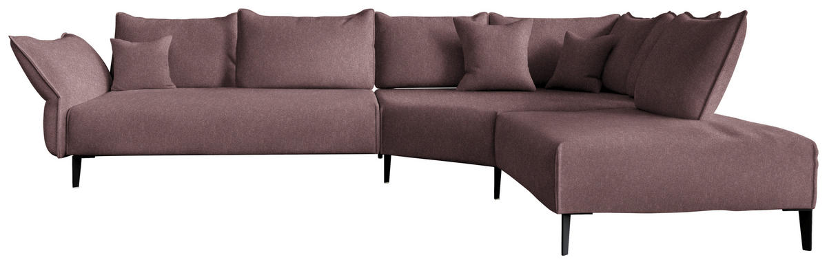 ECKSOFA  in Chenille, Flachgewebe Beere  340/272 cm  - Beere/Schwarz, MODERN, Textil/Metall (340/272cm) - W.Schillig
