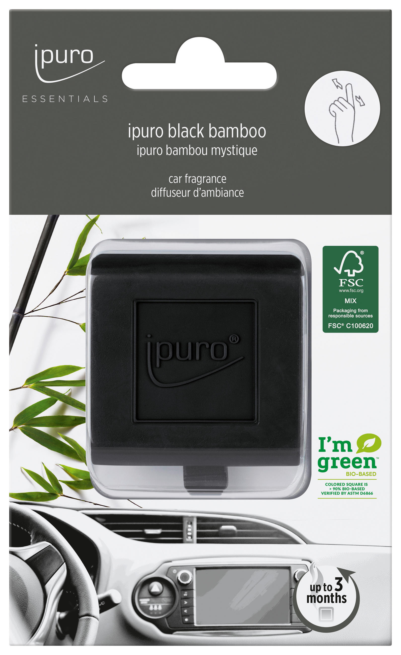 LUFTERFRISCHER Essentials Black Bamboo  - Basics (1,8/7,5/12,5cm) - Ipuro
