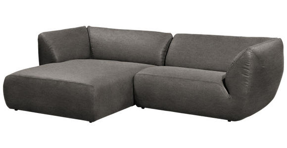 ECKSOFA in Lederlook Anthrazit  - Anthrazit/Schwarz, KONVENTIONELL, Kunststoff/Textil (175/278cm) - Carryhome