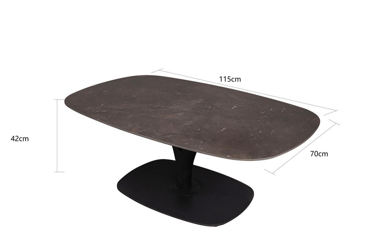 COUCHTISCH 115/70/42 cm Anthrazit, Dunkelbraun  - Anthrazit/Dunkelbraun, Design, Keramik/Metall (115/70/42cm) - Dieter Knoll