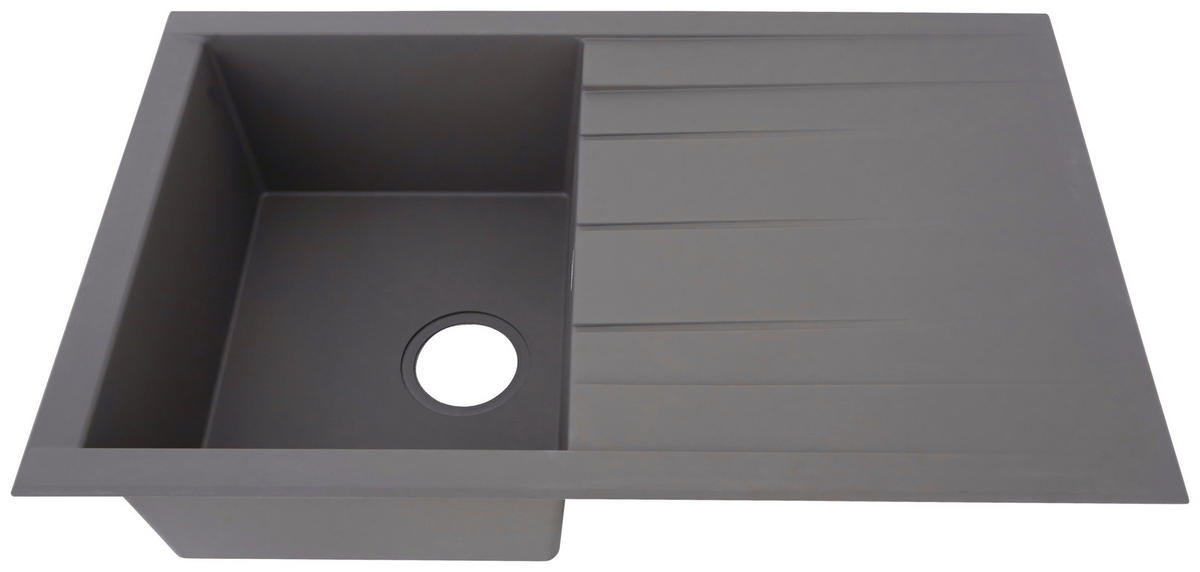 SPÜLE 1712HOUSTON80X50G  - Grau, Trend, Glas/Kunststoff (80/21/50cm) - Respekta