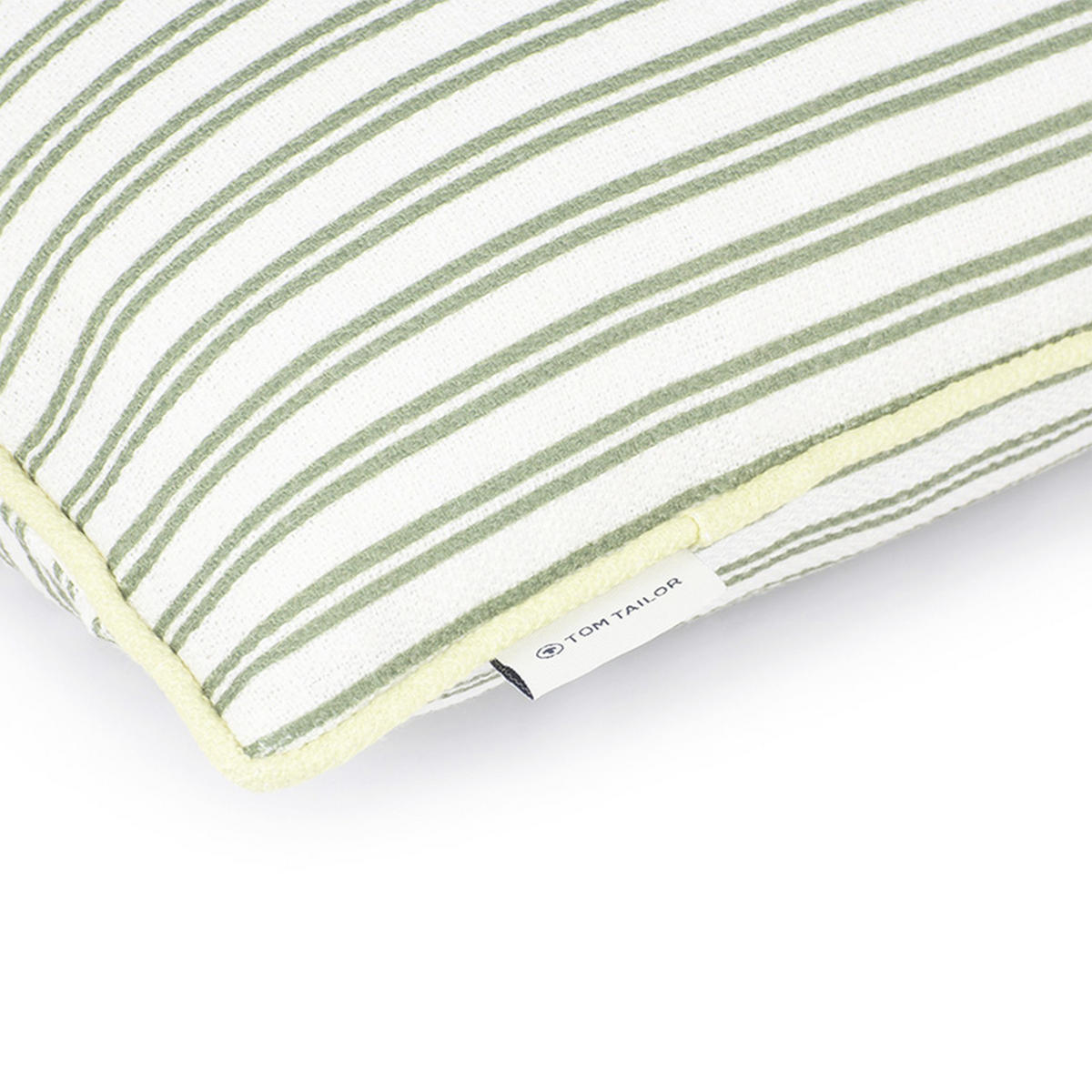 KUDDFODRAL Little Stripes 45/45 cm  - beige/grön, Klassisk, textil (45/45cm) - Tom Tailor