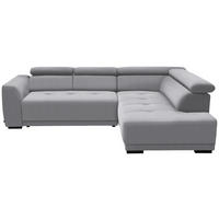 ECKSOFA  in Feincord Hellgrau  284/205 cm  - Hellgrau/Schwarz, Design, Kunststoff/Textil (284/205cm) - Xora