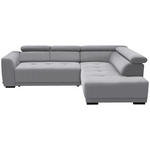 ECKSOFA in Feincord Hellgrau  284/205 cm  - Hellgrau/Schwarz, Design, Kunststoff/Textil (284/205cm) - Xora