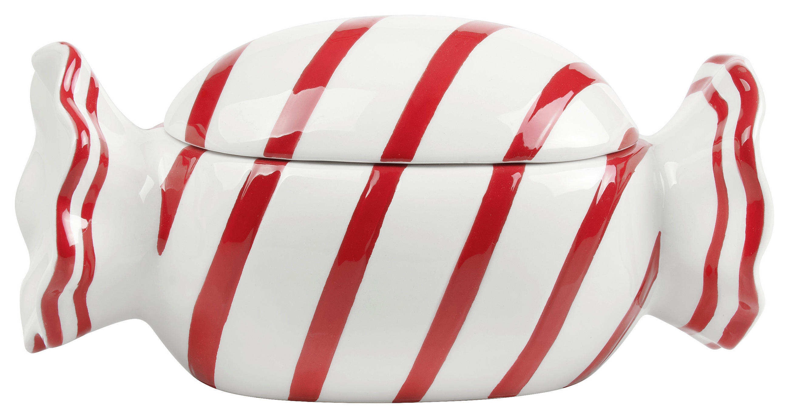 VORRATSDOSE 350 L  - Rot/Weiß, KONVENTIONELL, Keramik (20,4/11,3/10,5cm) - Boltze Home