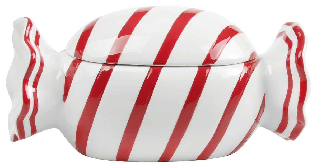 VORRATSDOSE 350 L  - Rot/Weiß, KONVENTIONELL, Keramik (20,4/11,3/10,5cm) - Boltze Home