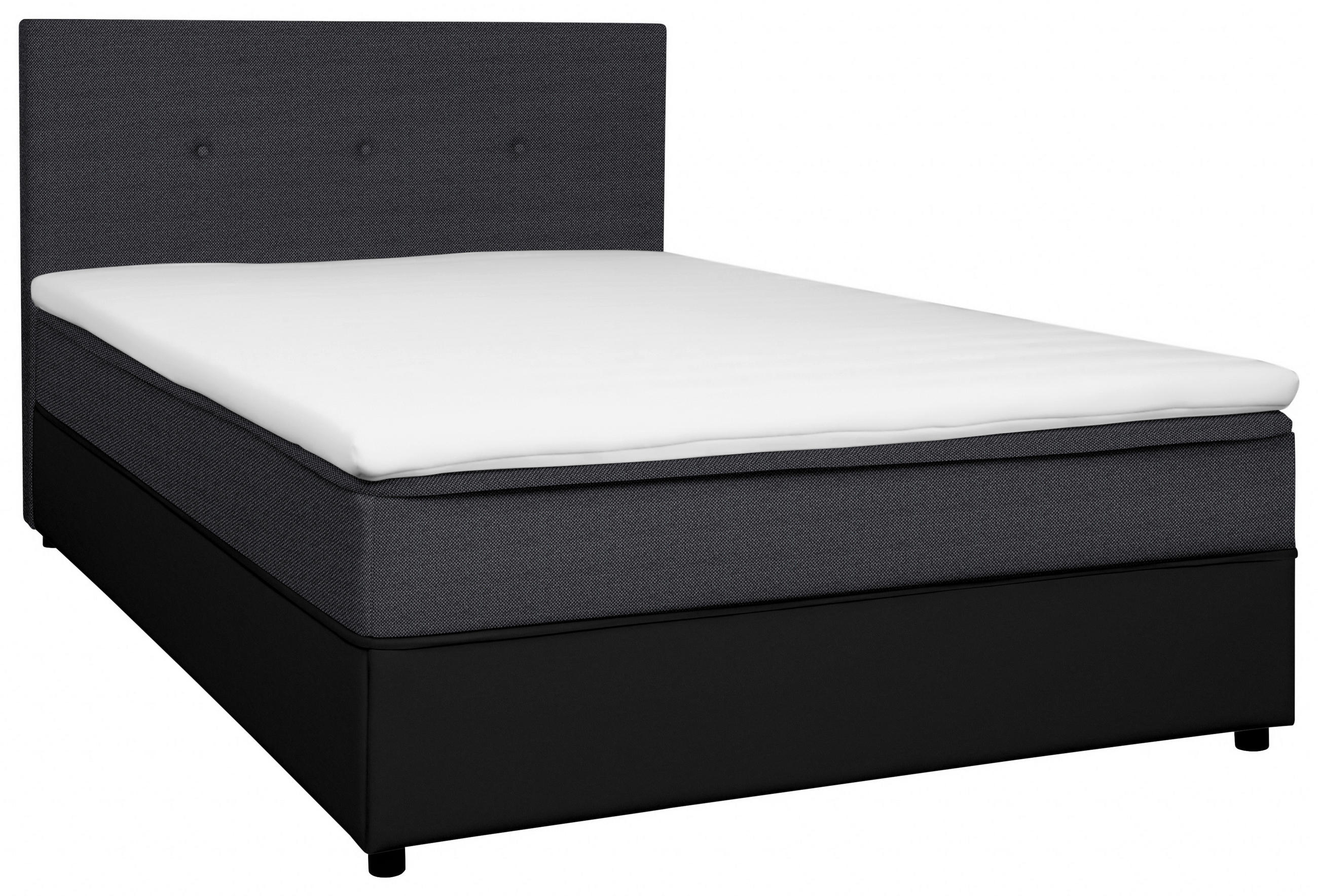 BOXBETT 120/200 cm  in Anthrazit, Schwarz  - Anthrazit/Schwarz, KONVENTIONELL, Holz/Textil (120/200cm) - Carryhome