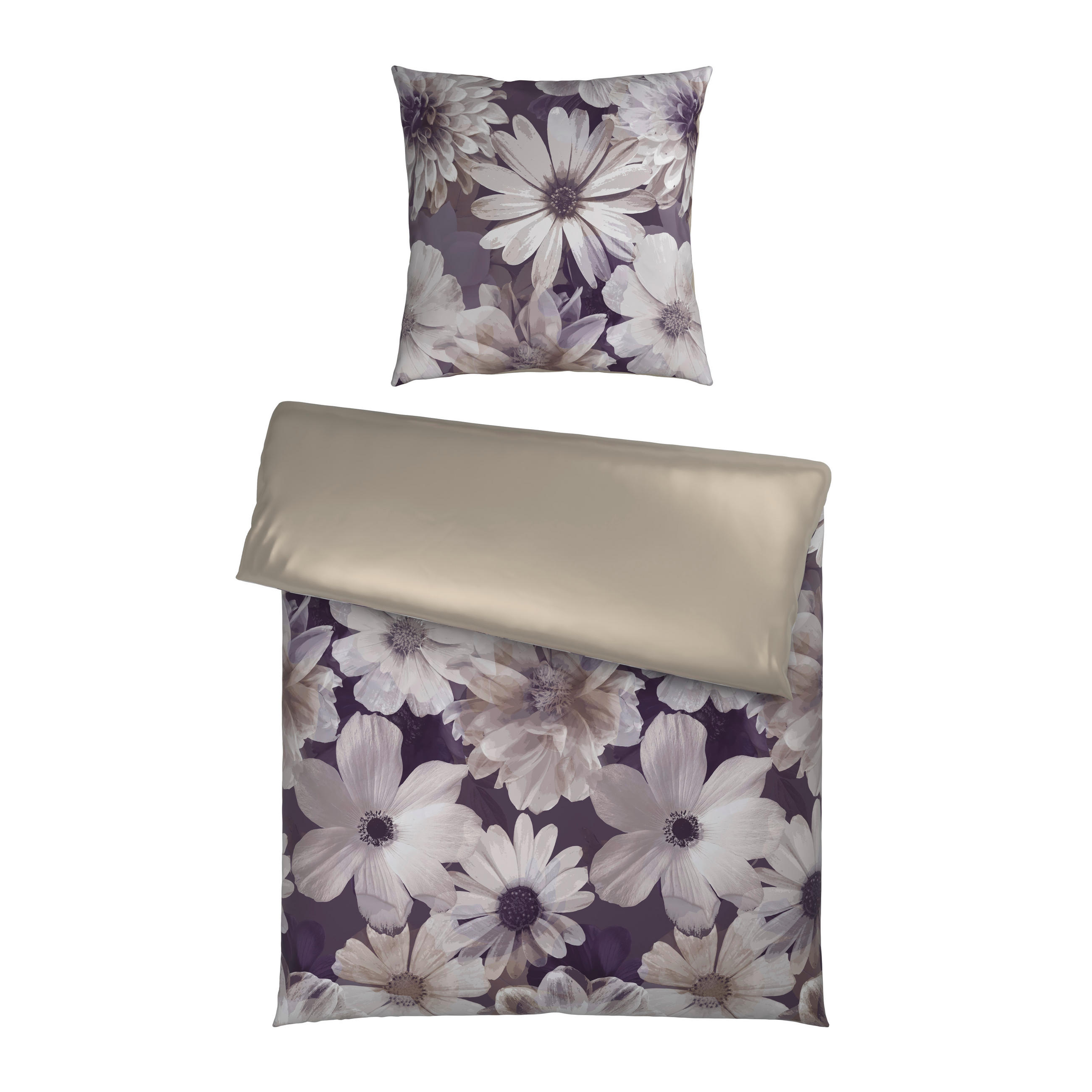 WENDEBETTWÄSCHE 135/200 cm  - Taupe/Anthrazit, Textil (135/200cm) - Bio:Vio