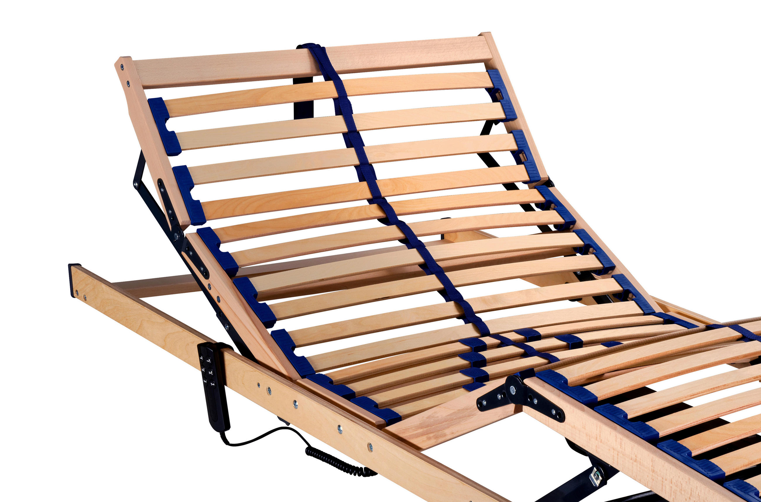 ELEKTRISCHER LATTENROST 90/200 cm Kopfteil, Fußteil, Mittelzone verstellbar, Birke - Birkefarben/Buchefarben, Basics, Holz/Kunststoff (90/200cm) - Sleeptex