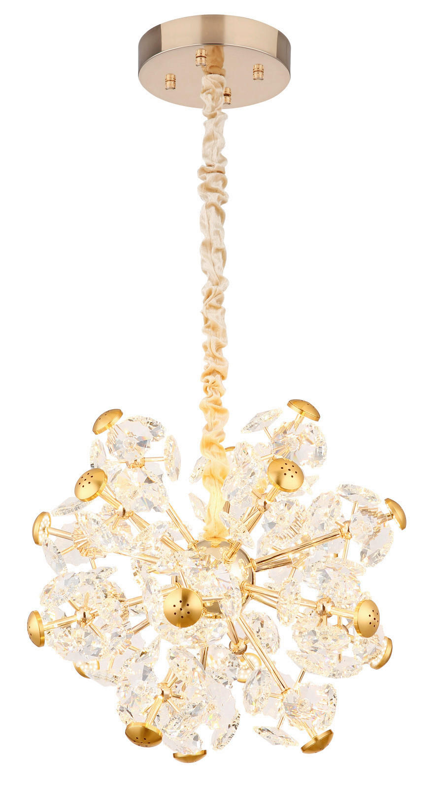 LED FÜGGŐLÁMPA 50/125 cm  - aranyszínű/átlátszó, Design, Üveg/fém (50/125cm)