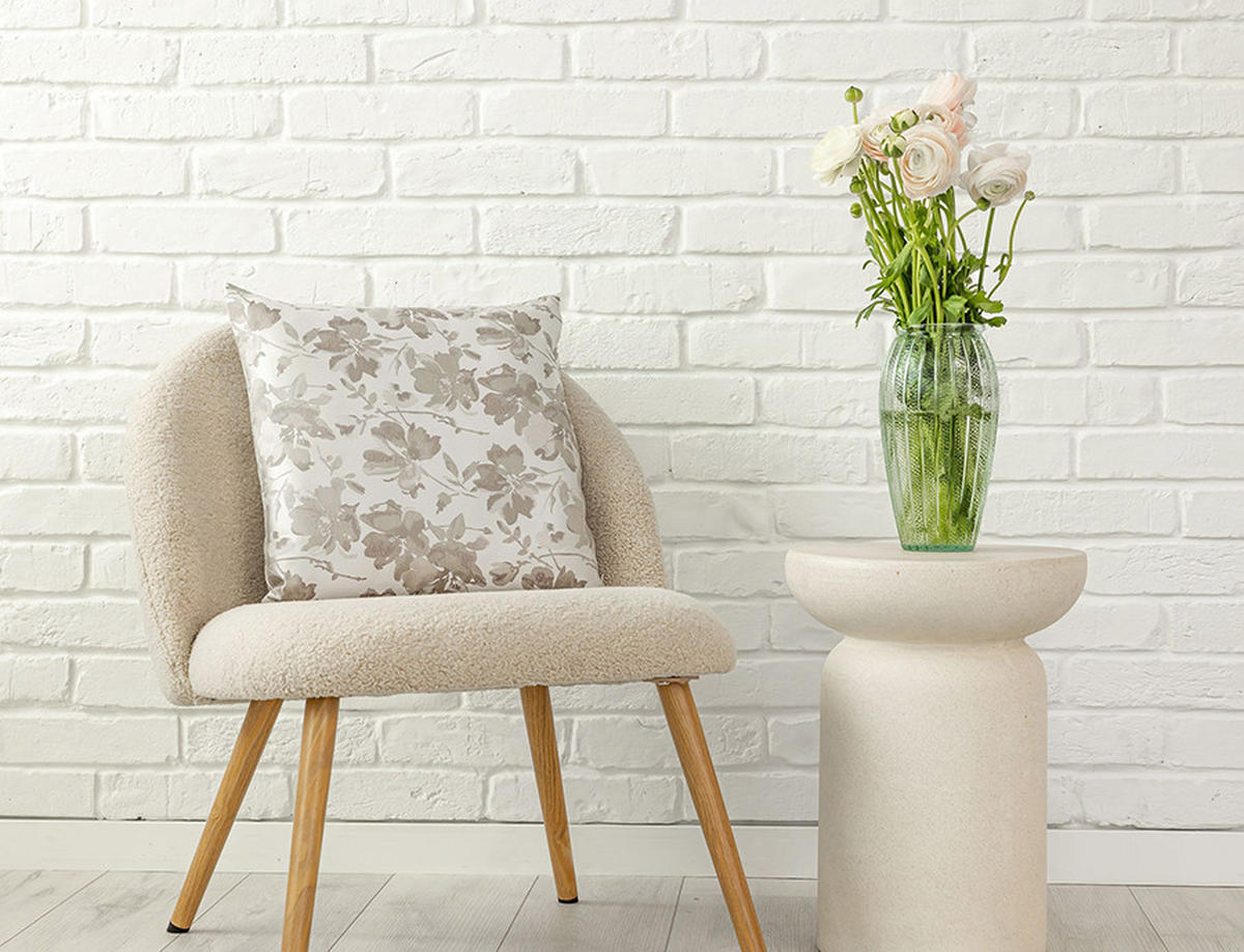 DÍSZPÁRNAHUZAT 45/45 cm  - szürkésbézs, Basics, textil (45/45cm)