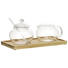 MILCH- UND ZUCKER-SET - Klar/Braun, Basics, Glas/Holz (22/11/13cm) - Novel MILCH- UND ZUCKER-SET - Klar/Braun, Basics, Glas/Holz (22/11/13cm) - Novel
