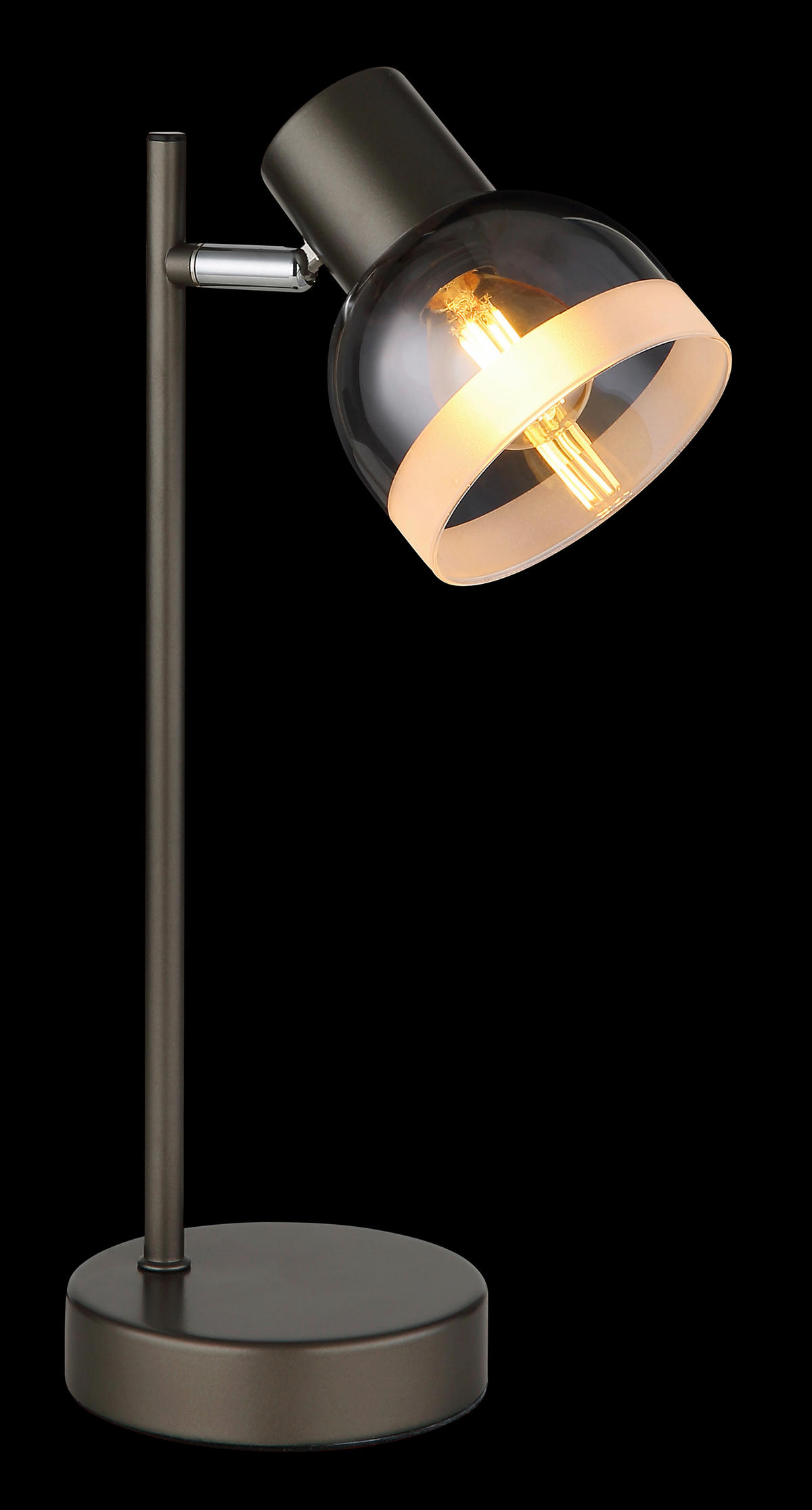 TISCHLEUCHTE Kairo 14,5/12/35 cm  - Chromfarben/Schwarz, Design, Glas/Kunststoff (14,5/12/35cm) - Globo