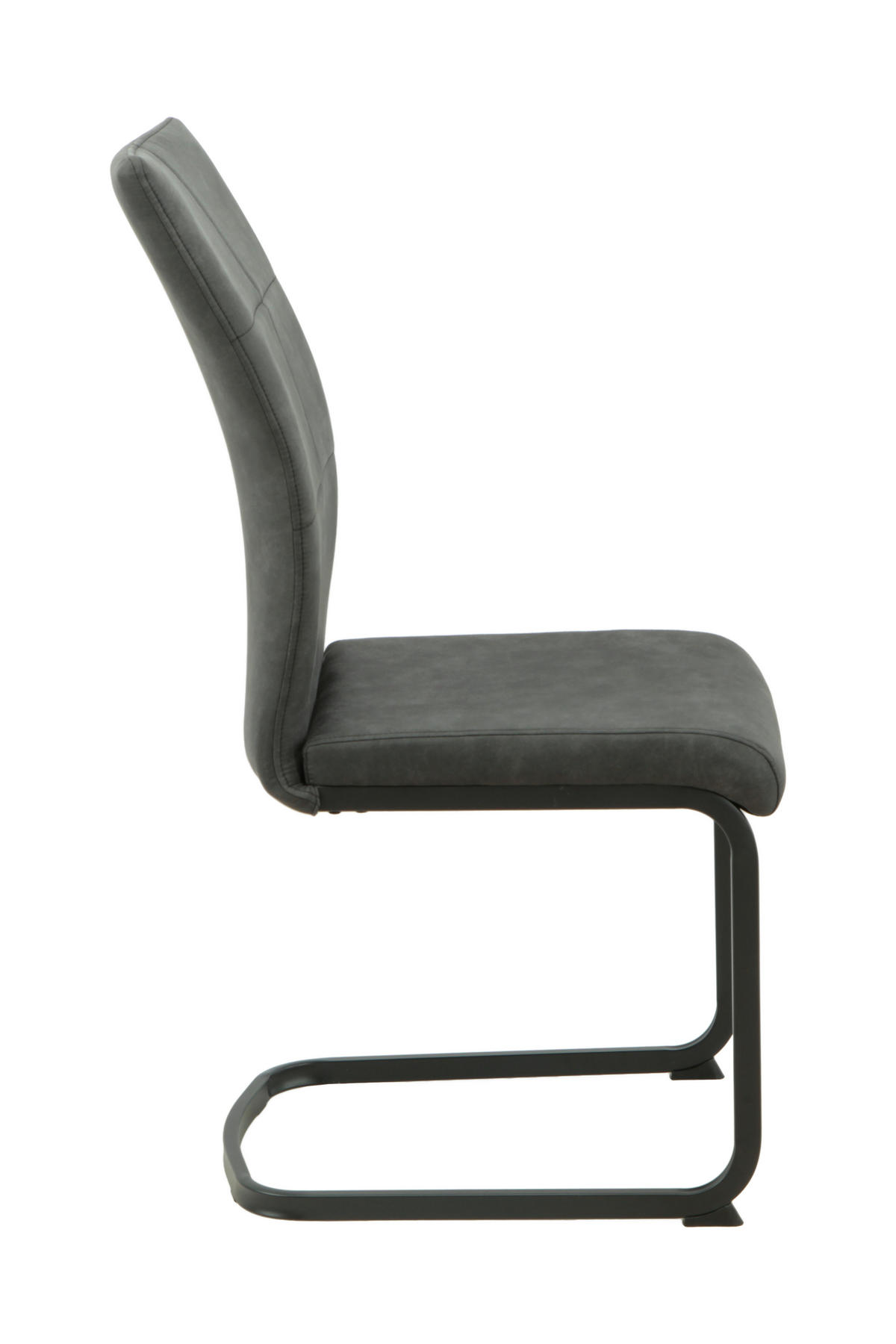 SCHWINGSTUHL-SET 4 Stück  in Stahl Mikrofaser  - Anthrazit/Schwarz, MODERN, Textil/Metall (42/98/60cm) - MID.YOU