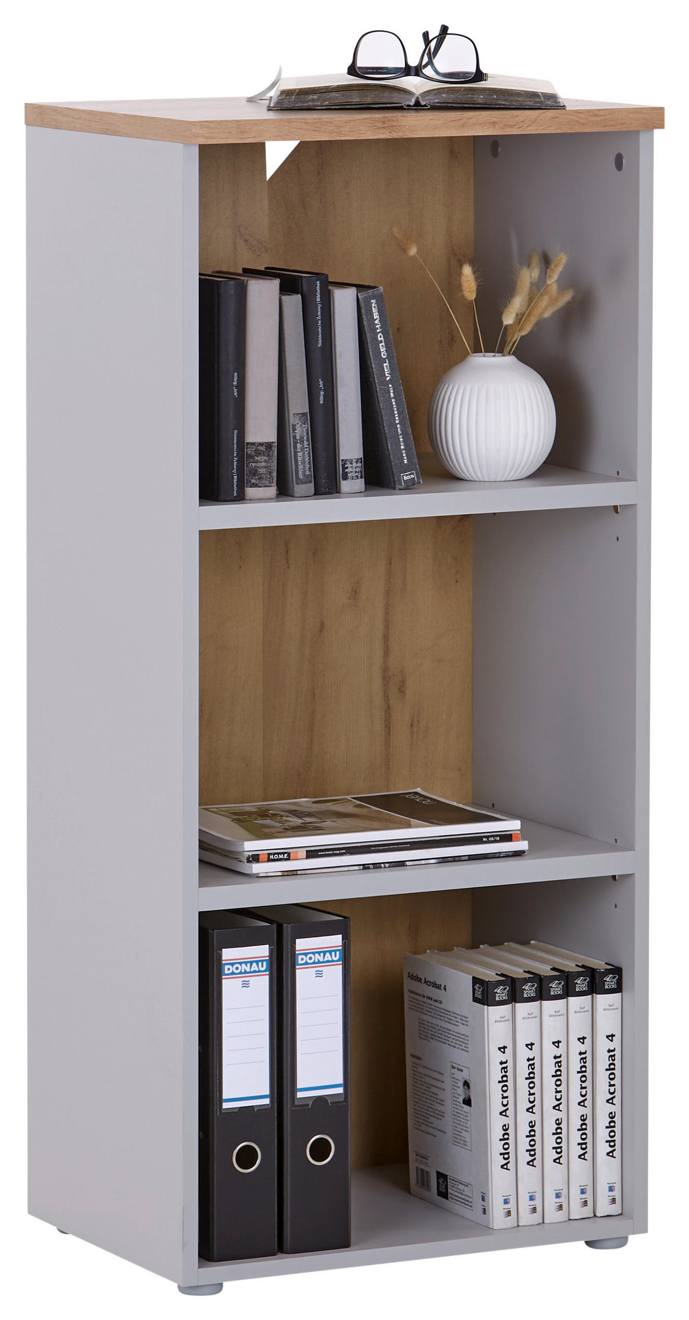 Aktenregal Kontor K4 Eiche Dekor Grau B: 50 Cm