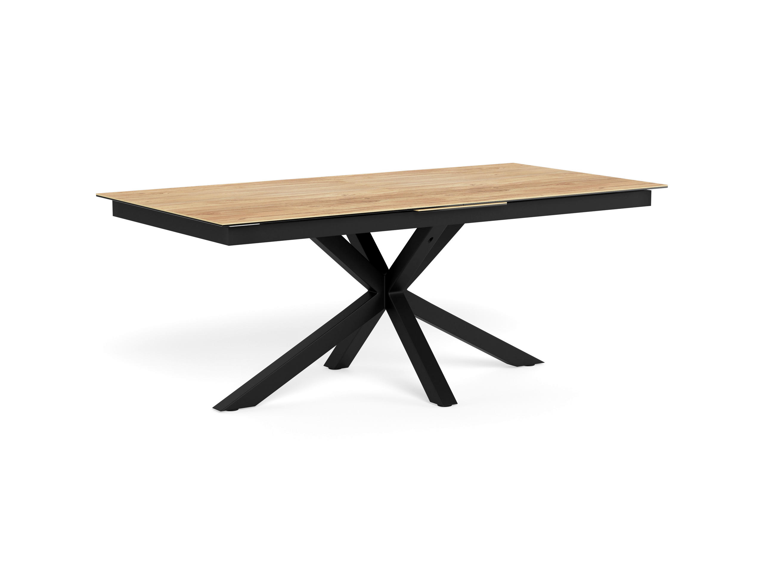 MATBORD svart, ekfärgad rektangulär  utdragbar  - svart/ekfärgad, Modern, metall/glas (240/100/76cm) - MID.YOU