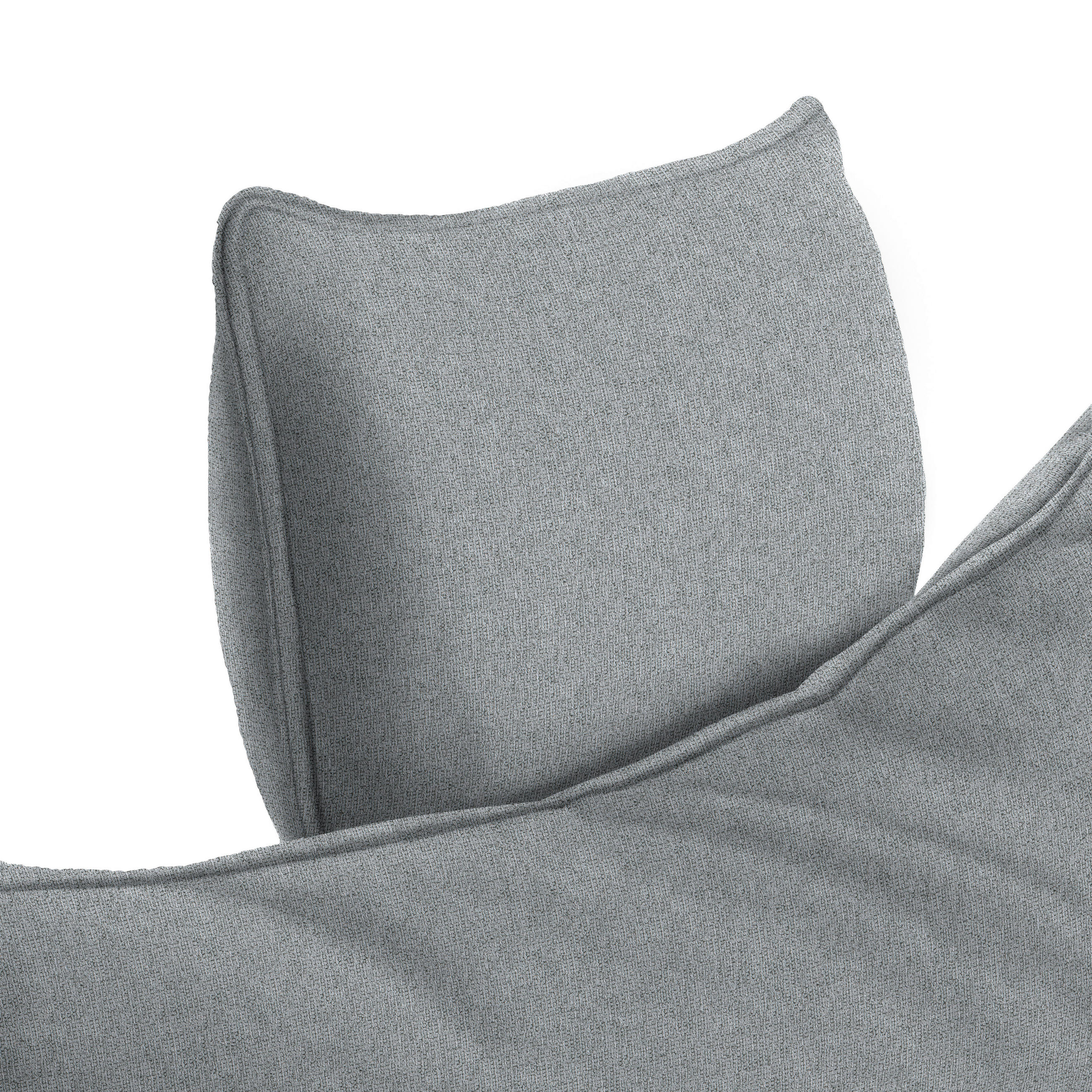 Thumbnail - Mid.you Ecksofa Prato, Grau, Textil, 4-Sitzer, Füllung: Schaumstoff, Ottomane rechts, L-Form, 292x176 cm, Made in EU, Rü...