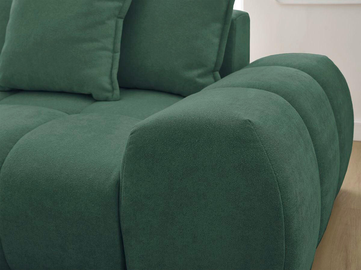 ECKSCHLAFSOFA EVEREST  mit Rücken echt, Armteil links, Armteil rechts Struktur Grün  - Schwarz/Grün, MODERN, Kunststoff/Textil (180/318cm) - Livetastic
