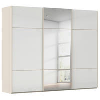 SCHWEBETÜRENSCHRANK 271/223/68 cm 3-türig Weiß, Champagner  - Champagner/Weiß, KONVENTIONELL, Glas/Holzwerkstoff (271/223/68cm) - Novel