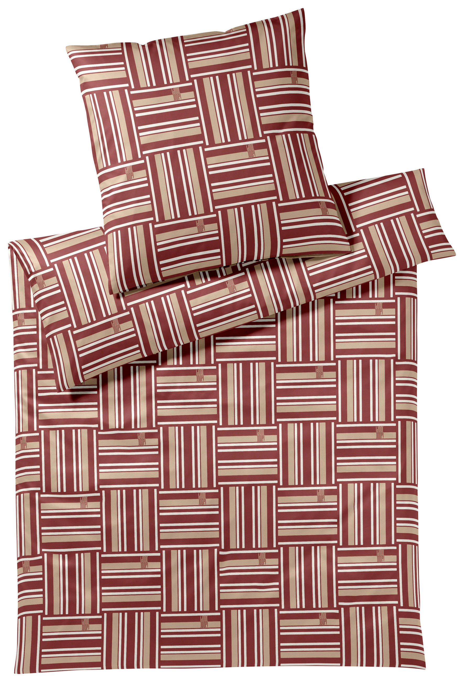 WENDEBETTWÄSCHE WEAVE Makosatin 135/200 cm  - Rot, Design, Textil (135/200cm) - Joop!