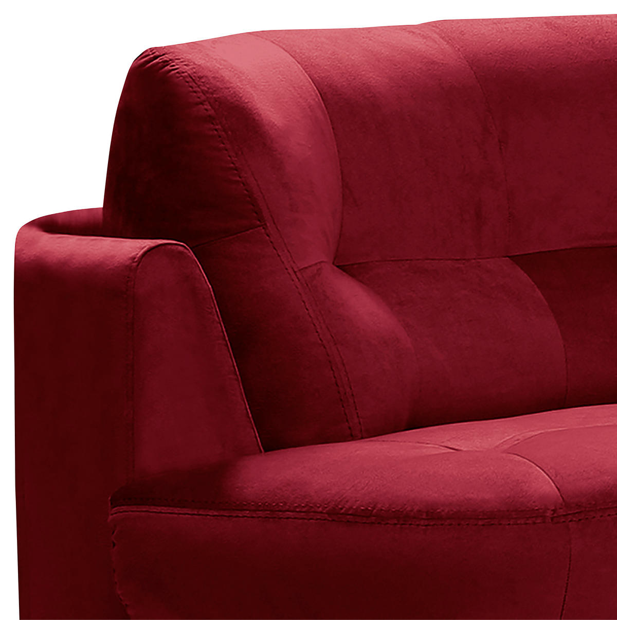 ECKSOFA in Samt Bordeaux  300/113 cm  - Bordeaux/Schwarz, Design, Kunststoff/Textil (300/113cm) - Livetastic