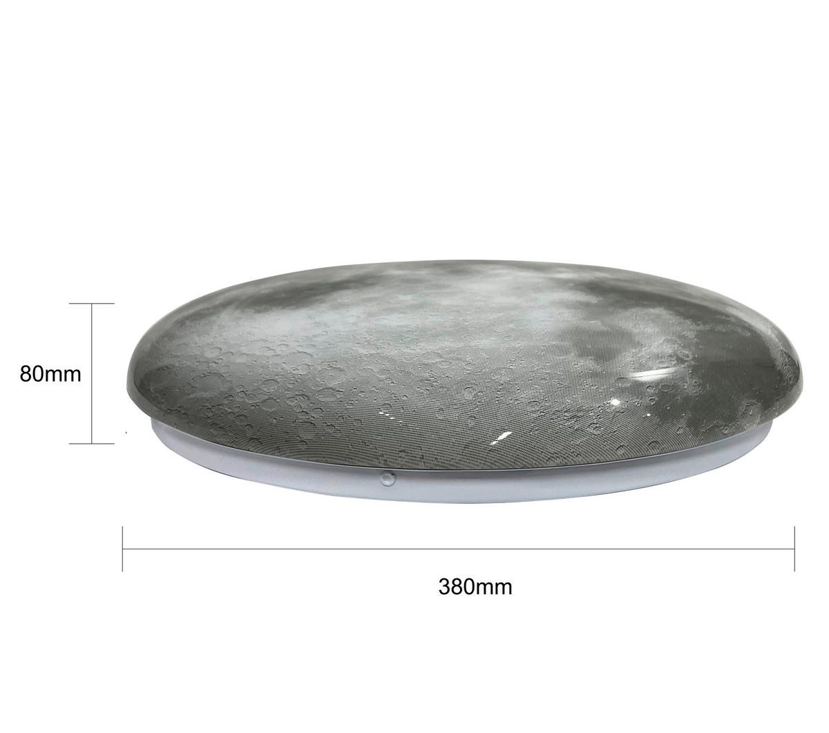 TAKLAMPA Luna  - grå, Klassisk, plast (8/38/38cm)