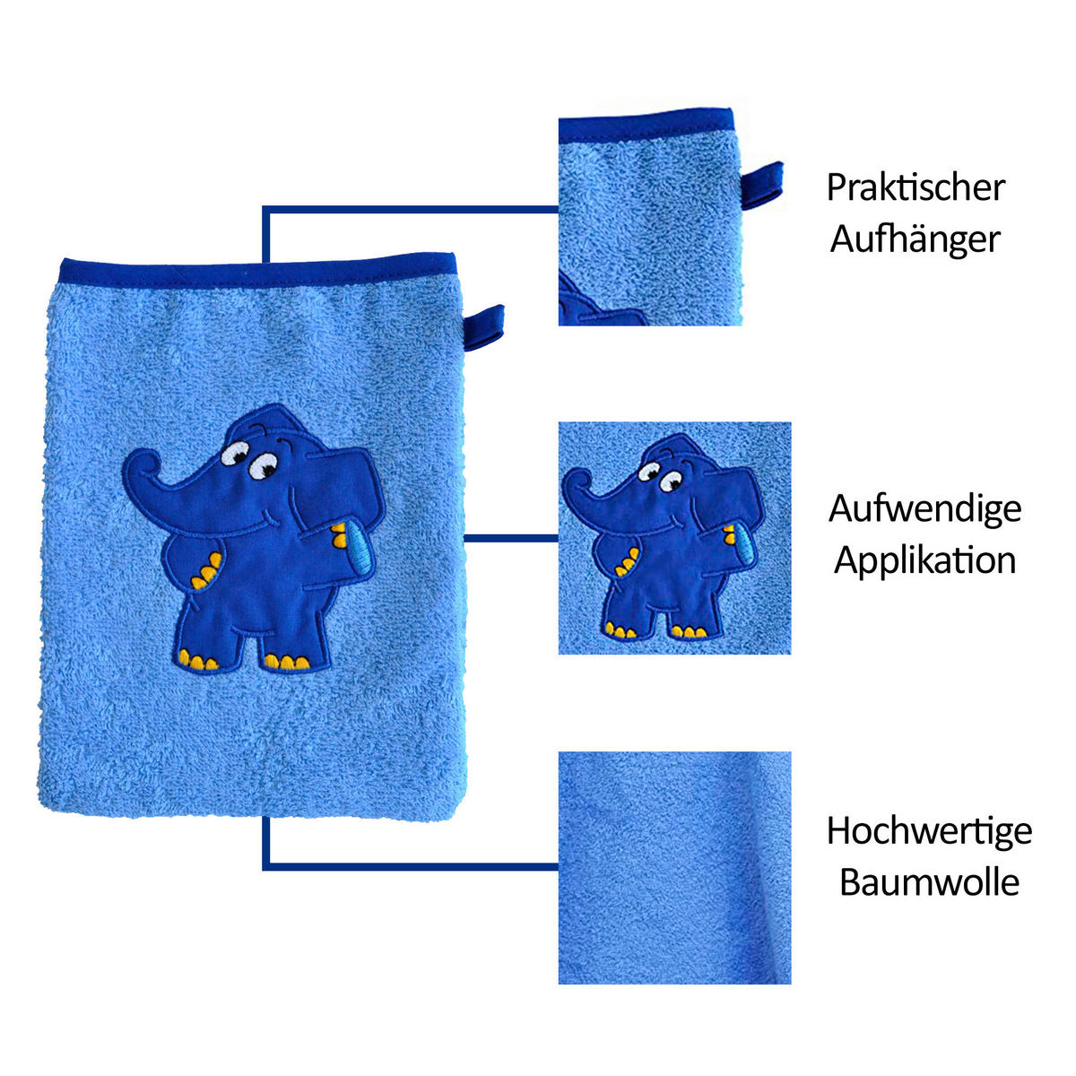 FROTTIERSET Blau  - Blau, Basics, Textil