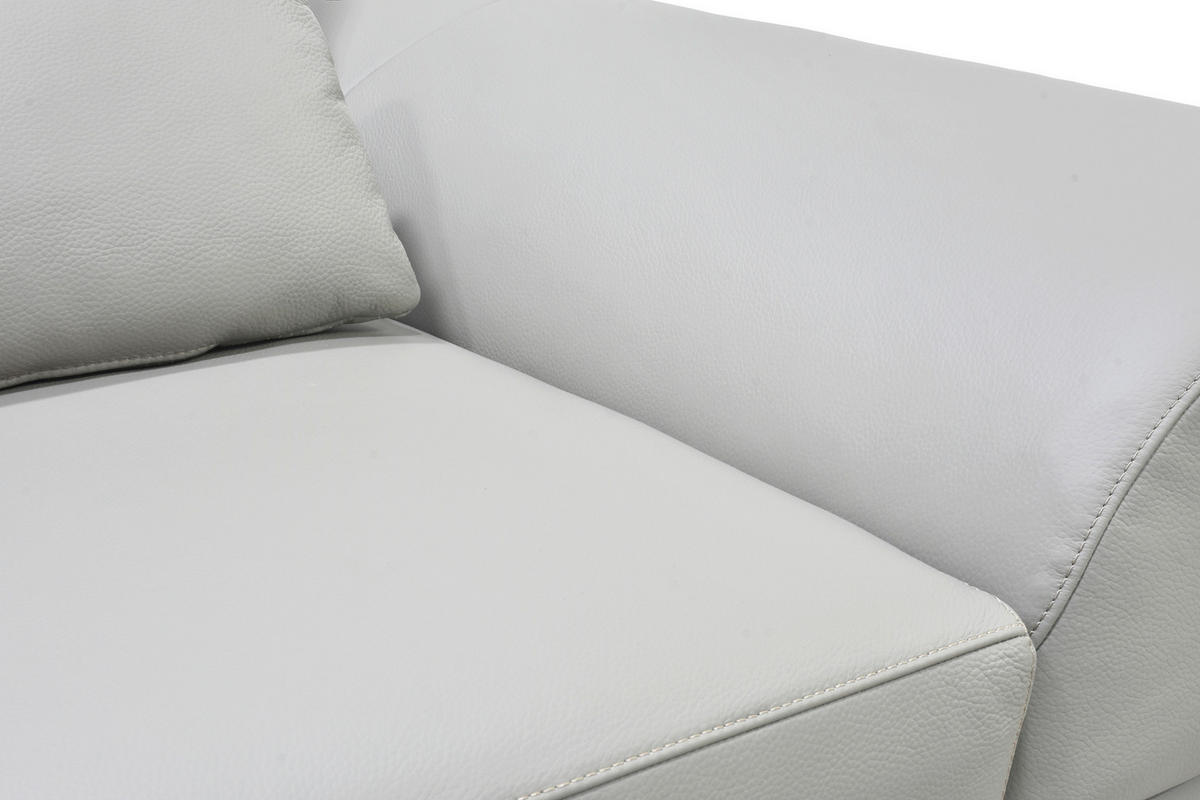 ECKSOFA Taupe Echtleder Zierkissen, Rücken echt, Kopfteilverstellung, Sitztiefenverstellung, Kopfstütze  - Taupe/Schwarz, Design, Leder/Metall (225/276cm) - Celina Home
