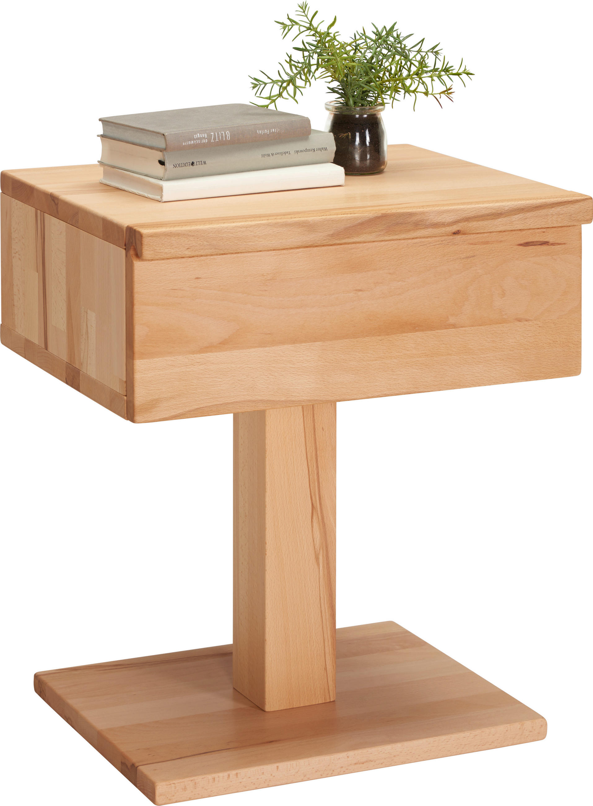 NACHTSCHRANK 51/60/38,5 cm Kernbuche massiv  - Buchefarben, Natur, Holz (51/60/38,5cm) - Linea Natura