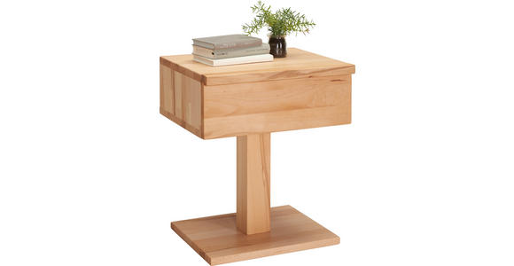 NACHTKÄSTCHEN in massiv Kernbuche Buchefarben  - Buchefarben, Natur, Holz (51/60/38,5cm) - Linea Natura