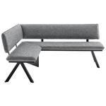 ECKBANK 140/180 cm  in Schwarz, Hellgrau  - Hellgrau/Schwarz, MODERN, Textil/Metall (140/180cm) - Cantus