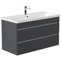 WASCHTISCHKOMBI 100 cm  - Graphitfarben, Basics, Holzwerkstoff (100cm) - MID.YOU