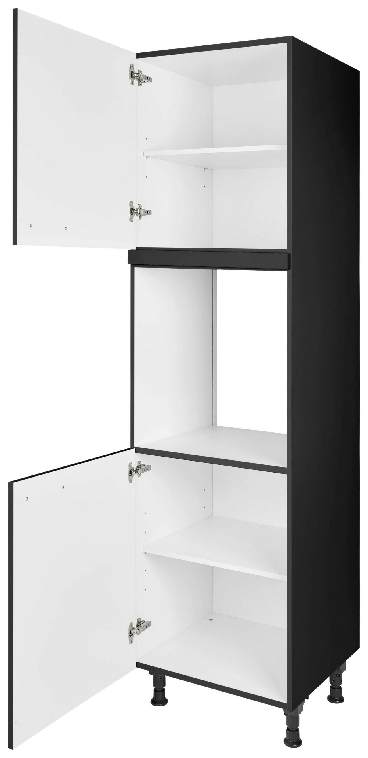 GERÄTEUMBAUSCHRANK 60/216,6/58 cm  in Schwarz  - Edelstahlfarben/Schwarz, MODERN, Holzwerkstoff/Metall (60/216,6/58cm) - Nobilia