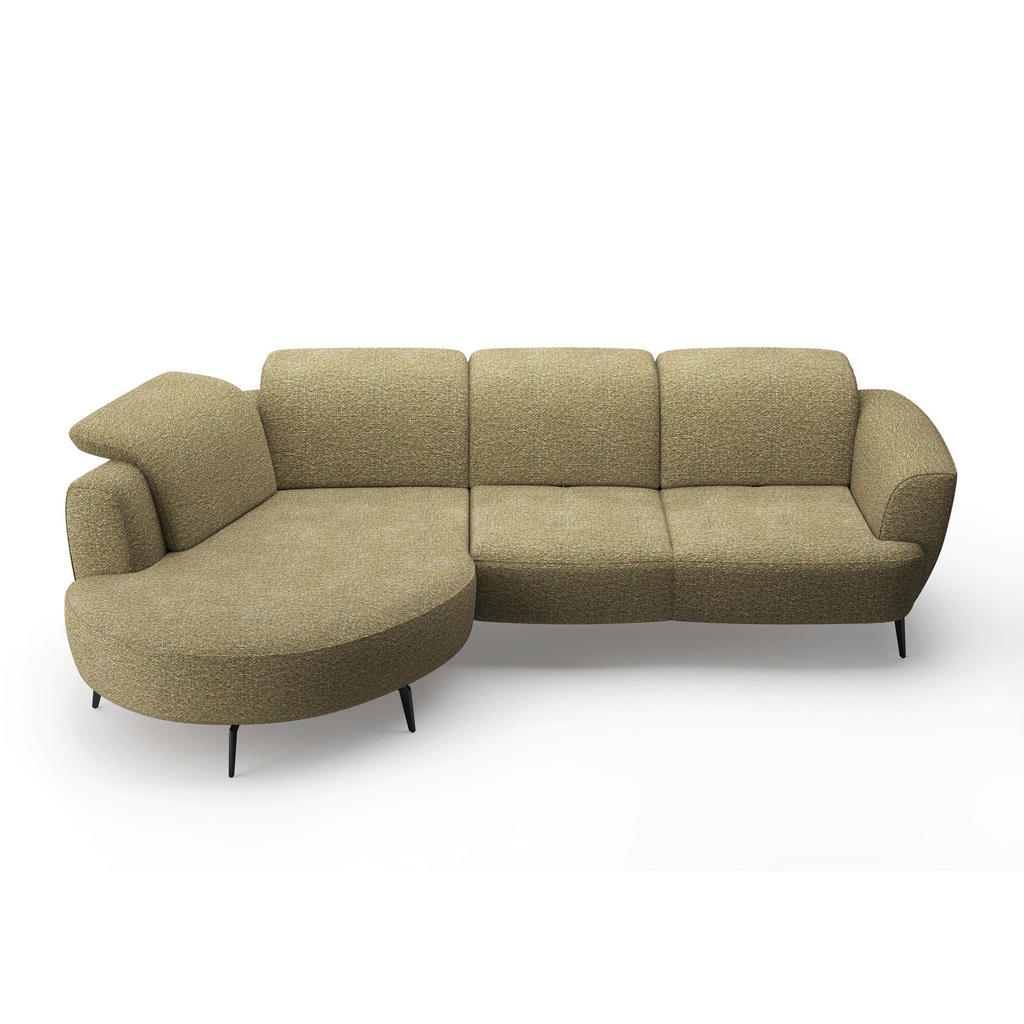 Thumbnail - Sit & More Ecksofa ZOE E, Olivgrün, Textil, 5-Sitzer, Ottomane links, L-Form, 309x199 cm, Goldenes M, Oeko-Tex® Standard...